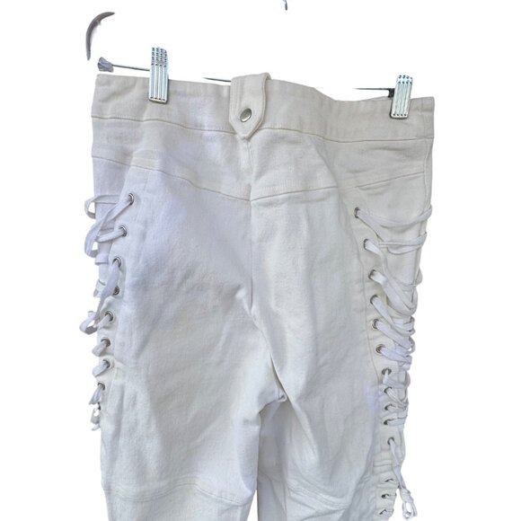 I.AM.GIA Holly Pant Lace Up Side Grommet Detail Cotton Stretch White Medium - Picture 14 of 15